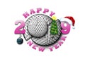 Happy new year 2019 and golf ball Royalty Free Stock Photo