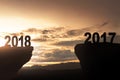 Happy New Year 2018 and Goodbye 2017 Royalty Free Stock Photo