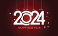 Happy New Year on gradient red background, festive holiday happy new year Royalty Free Stock Photo