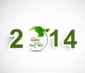 Happy New year 2014 green colorful background Royalty Free Stock Photo