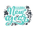 Happy New Year green vintage calligraphy lettering vector text. For art template design list page, mockup brochure style, banner i Royalty Free Stock Photo