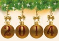 Happy New 2014 Year greeting banner Royalty Free Stock Photo