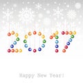 2017 Happy New Year greeting card or background with Christmas b Royalty Free Stock Photo