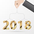 Happy New Year 2018. Greeting card. Business style. Vector Royalty Free Stock Photo