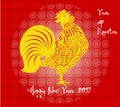 2017 Happy New Year greeting card. Celebration Chinese New Year of the Rooster. lunar new year Royalty Free Stock Photo