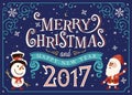 2017 Happy New Year. Greeting card, Christmas card Royalty Free Stock Photo