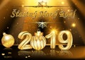 Happy New Year 2019 - light brown greeting card with Czech text Royalty Free Stock Photo