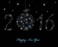 Happy New Year Greeting card 2016 Royalty Free Stock Photo