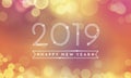 2019 Happy New Year glitter light vector card