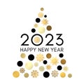 Happy New Year 2023 greeting card design.