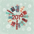 Happy new year 2016 greeting card design element Royalty Free Stock Photo