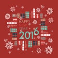 Happy new year 2016 greeting card design element Royalty Free Stock Photo