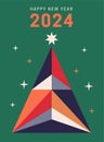 Happy New Year 2024 greeting card design