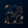 Happy New Year 2022 greeting card design template Royalty Free Stock Photo