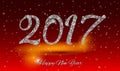 Happy New Year 2017 greeting card. Diamond background Royalty Free Stock Photo