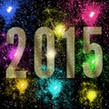 Happy New Year 2015 fireworks Royalty Free Stock Photo