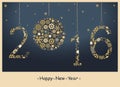 2016 Happy New Year greeting card