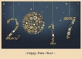 2017 Happy New Year greeting card.