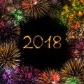 Greeting card Happy New year 2018 Royalty Free Stock Photo