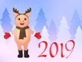 Happy new year 2019 greeting card. Royalty Free Stock Photo