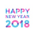 Happy new year 2018 greeting card design