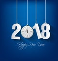 Happy new year 2018 greeting card, merry christmas Royalty Free Stock Photo