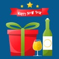 Happy New Year greeting card. Royalty Free Stock Photo