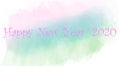 Happy New Year 2020 greeting card with simple gradients and pastel colors, minimalist pastel color concept for children or cute Royalty Free Stock Photo