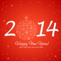 2014 Happy New Year greeting card