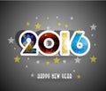 Happy New Year 2016 greeting card stylized triangle polygonal model Royalty Free Stock Photo