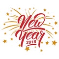 Happy New Year 2018. Greeting Card Template