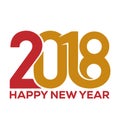 Happy New Year 2018. Greeting Card Template