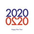 Happy New Year 2020. Greeting  card. 2020 year  typography. Love typography. Heart  typography. Heart shape made from numbers. Royalty Free Stock Photo