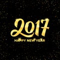 Happy New Year 2017 greeting card vector design Royalty Free Stock Photo