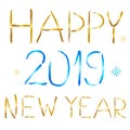 Happy New Year 2019 greeting card, vector