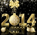 Happy New 2014 year greeting card Royalty Free Stock Photo