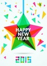 Happy New Year 2015 Greeting Card vector illustration Royalty Free Stock Photo