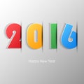 Happy new year 2016 greeting card. Royalty Free Stock Photo