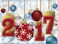 Happy New 2017 Year greeting card, vector Royalty Free Stock Photo