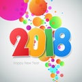 Happy new year 2018 greeting card. Royalty Free Stock Photo