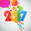 Happy new year 2017 greeting card. Royalty Free Stock Photo