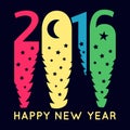 Happy New Year 2016 greeting card. Vector Royalty Free Stock Photo