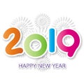 2019 Happy New Year greeting card