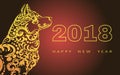 2018 Happy New Year greeting card.year of the dog. Royalty Free Stock Photo