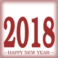 Happy New Year 2018 greeting RED with frosted glass illusion effect Illustration with gradients 3D illusion space