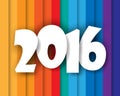 Happy new 2016 year. Greetings card. Colorful design. Vector ill