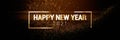 Happy New Year 2021 greetings card with shining golden bokeh particles on a background Royalty Free Stock Photo