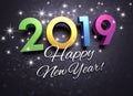 Colorful New Year 2019 Greeting card Royalty Free Stock Photo