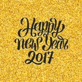 Happy New Year 2017 greetings on gold background Royalty Free Stock Photo