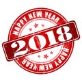 Happy New Year 2018 grunge rubber stamp.